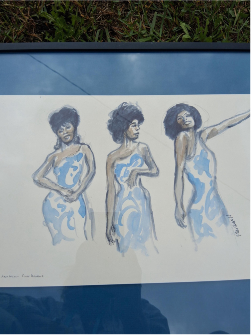 Watercolor painting of the supremes original signed twenty by fifteen inches - Picture 2 of 4